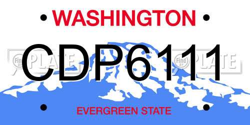 CDP6111 Washington License Plate