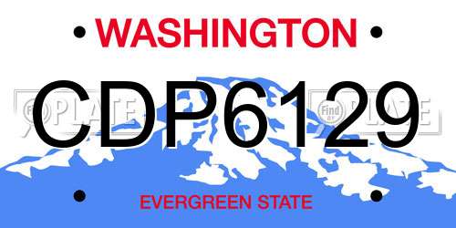 CDP6129 Washington License Plate