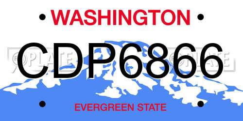 CDP6866 Washington License Plate