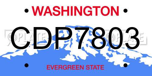 CDP7803 Washington License Plate