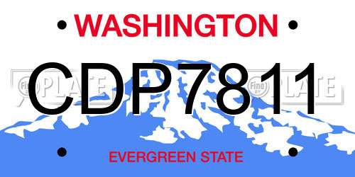 CDP7811 Washington License Plate