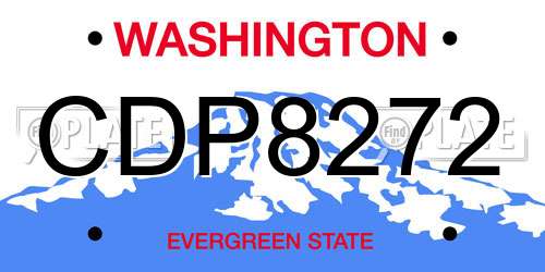 CDP8272 Washington License Plate