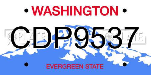 CDP9537 Washington License Plate