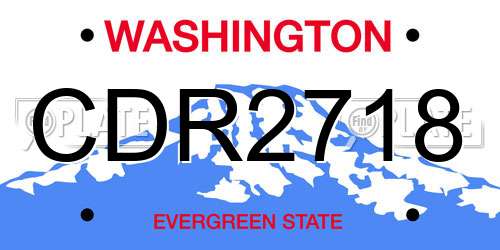CDR2718 Washington License Plate