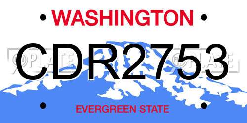 CDR2753 Washington License Plate