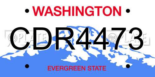 CDR4473 Washington License Plate