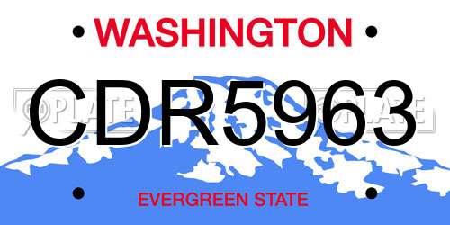 CDR5963 Washington License Plate