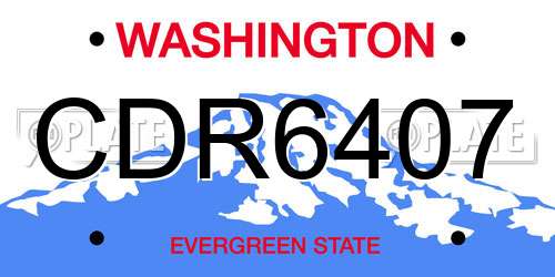CDR6407 Washington License Plate