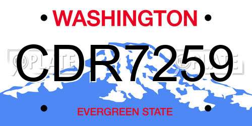 CDR7259 Washington License Plate