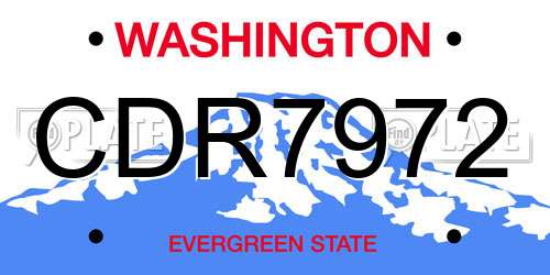 CDR7972 Washington License Plate