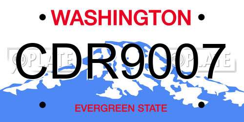 CDR9007 Washington License Plate