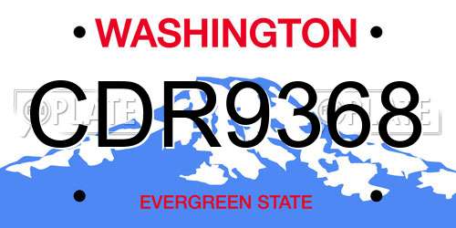 CDR9368 Washington License Plate
