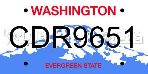 CDR9651 Washington License Plate