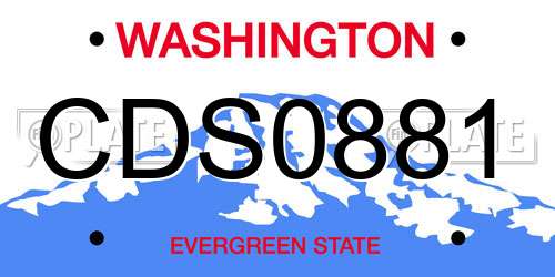 CDS0881 Washington License Plate