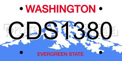 CDS1380 Washington License Plate