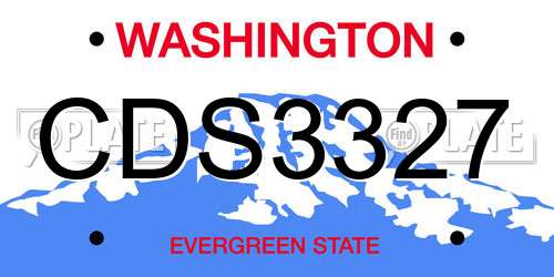 CDS3327 Washington License Plate