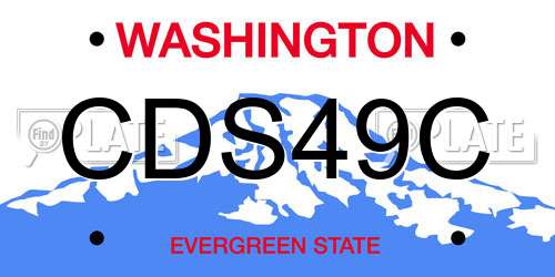 CDS49C Washington License Plate