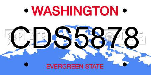 CDS5878 Washington License Plate