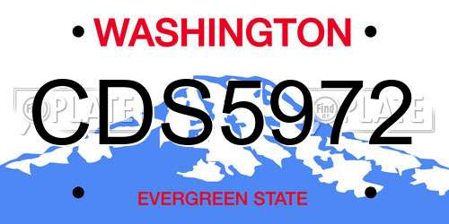 CDS5972 Washington License Plate