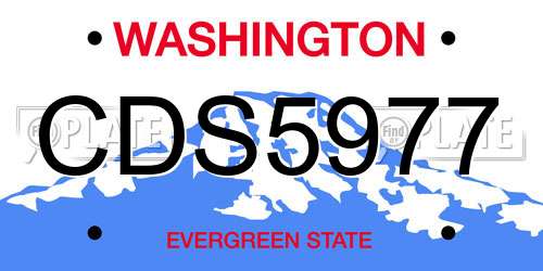 CDS5977 Washington License Plate