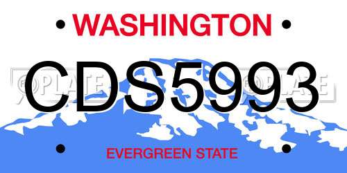 CDS5993 Washington License Plate