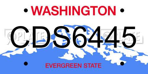 CDS6445 Washington License Plate