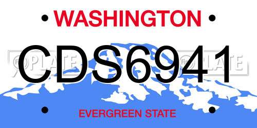 CDS6941 Washington License Plate