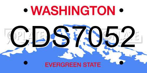CDS7052 Washington License Plate
