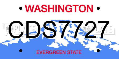CDS7727 Washington License Plate