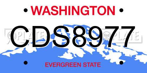 CDS8977 Washington License Plate