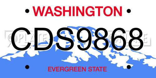 CDS9868 Washington License Plate
