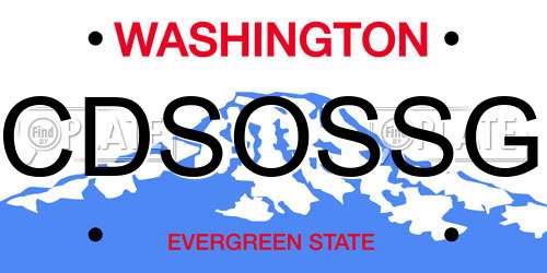 CDSOSSG Washington License Plate