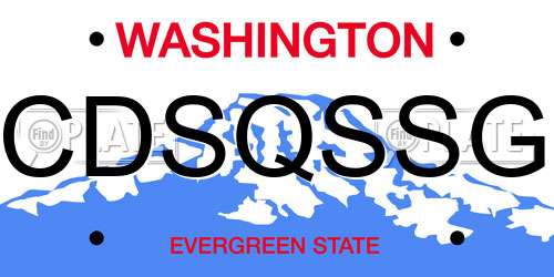 CDSQSSG Washington License Plate
