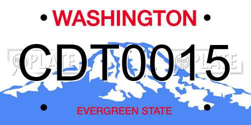 CDT0015 Washington License Plate