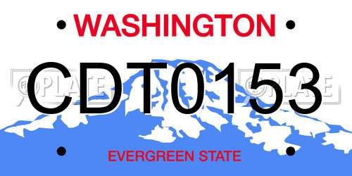 CDT0153 Washington License Plate