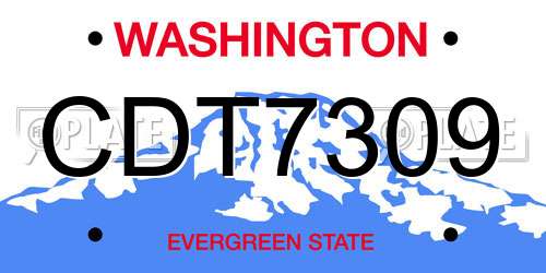 CDT7309 Washington License Plate