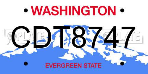 CDT8747 Washington License Plate
