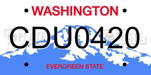 CDU0420 Washington License Plate