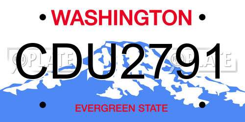 CDU2791 Washington License Plate