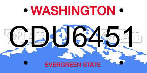 CDU6451 Washington License Plate