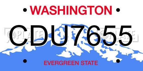 CDU7655 Washington License Plate