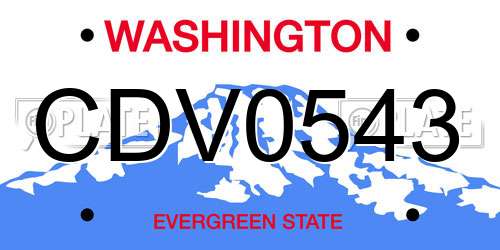 CDV0543 Washington License Plate