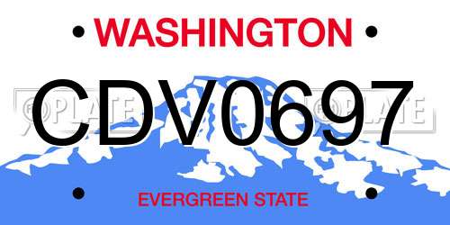 CDV0697 Washington License Plate