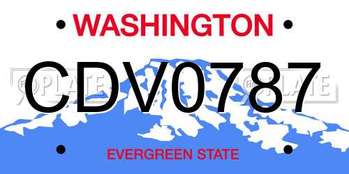 CDV0787 Washington License Plate