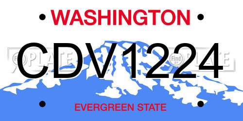 CDV1224 Washington License Plate