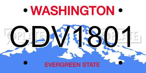 CDV1801 Washington License Plate