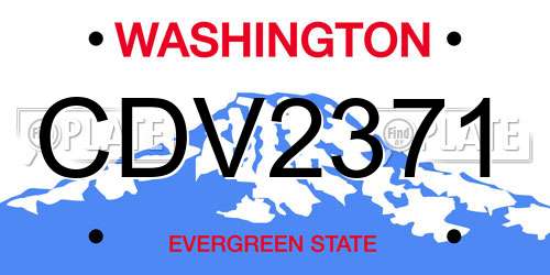CDV2371 Washington License Plate