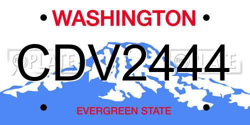 CDV2444 Washington License Plate