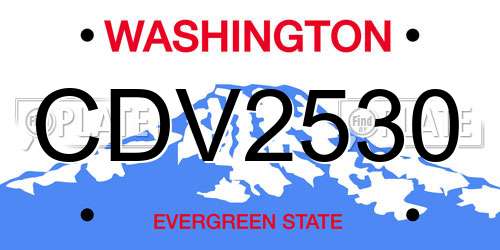 CDV2530 Washington License Plate
