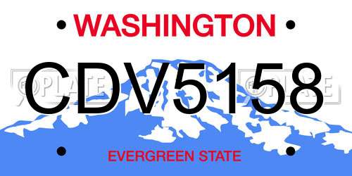 CDV5158 Washington License Plate